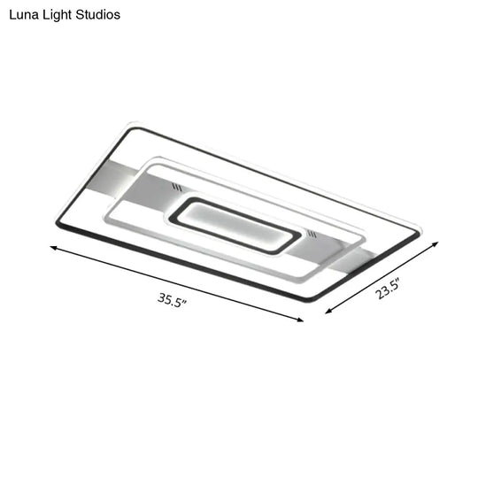 Modern Led Flush Mount Ceiling Light Fixture For Black And White Living Room - Aluminum Frame