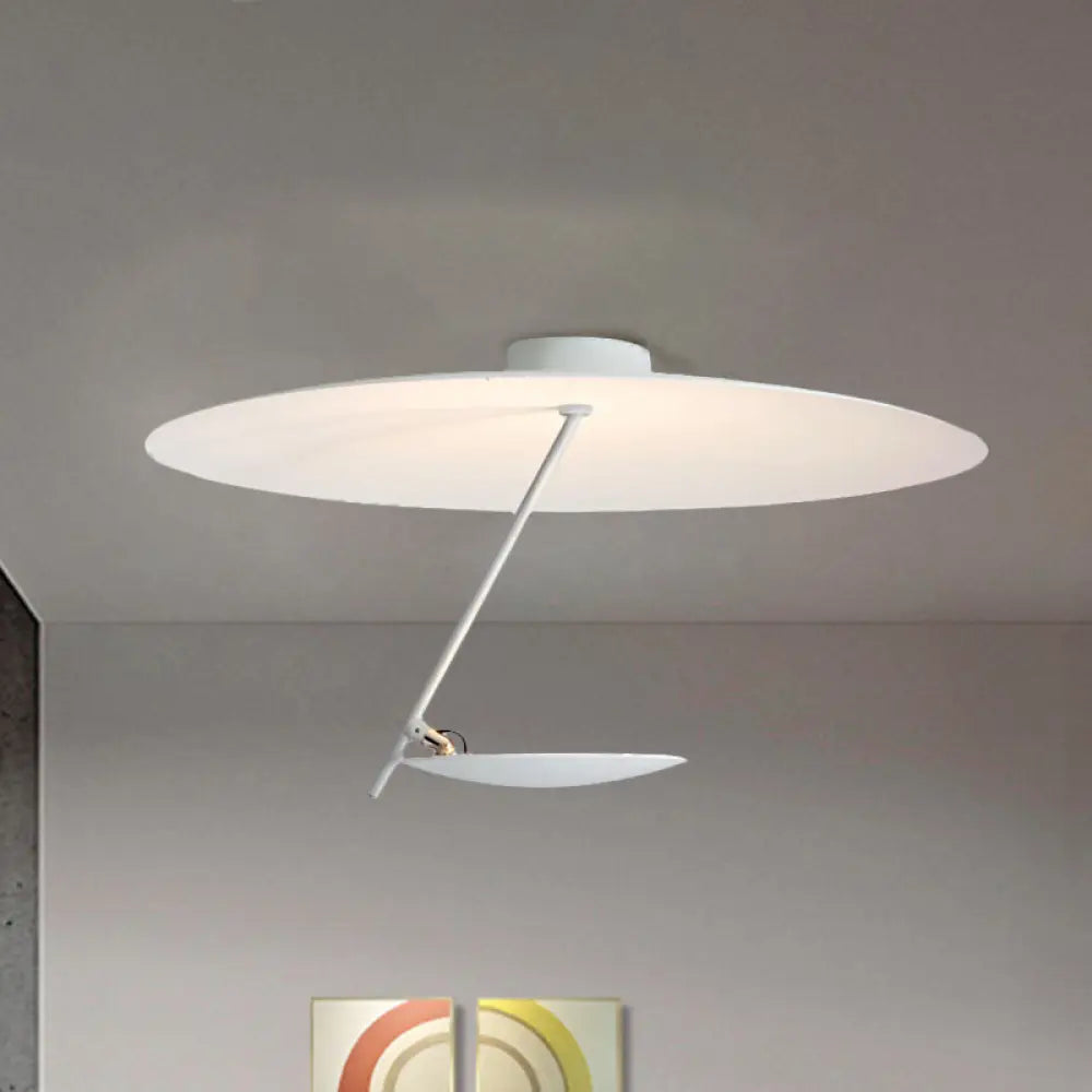 Modern Led Flush Mount Ceiling Light For Bedroom - 19.5’/23.5’ Wide White / 19.5’