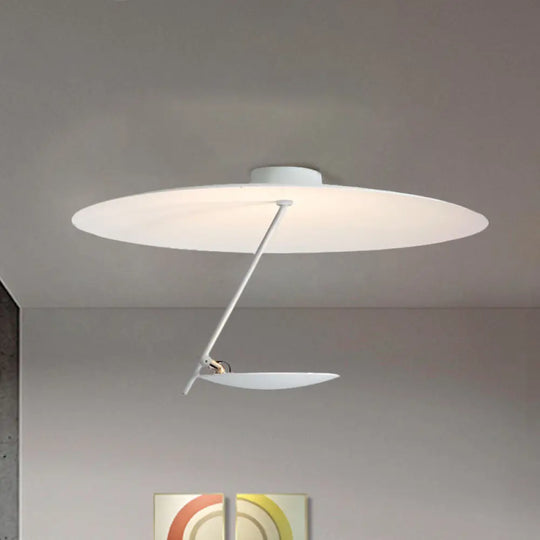 Modern Led Flush Mount Ceiling Light For Bedroom - 19.5’/23.5’ Wide White / 19.5’