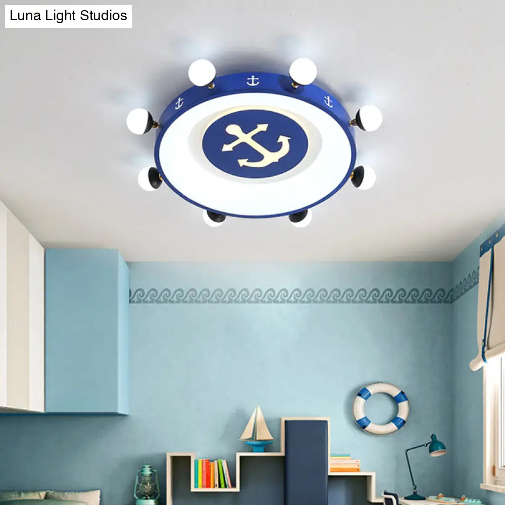 Modern Led Flush Mount Ceiling Light For Childrens Room - Circle Shape