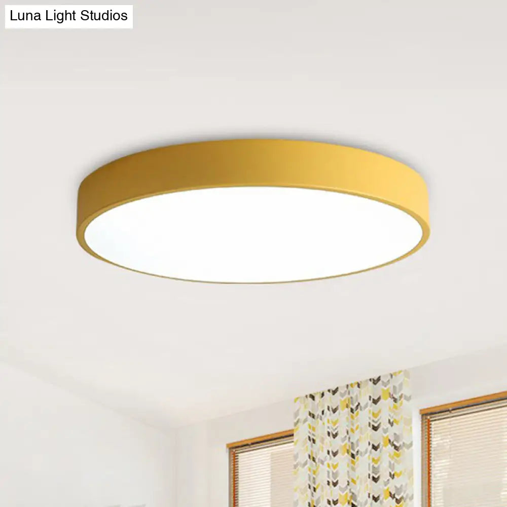 Modern Led Flush Mount Ceiling Light For Minimalist Bedrooms Orange / 12 White
