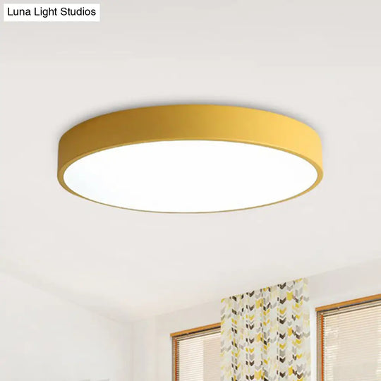 Modern Led Flush Mount Ceiling Light For Minimalist Bedrooms Orange / 12 White