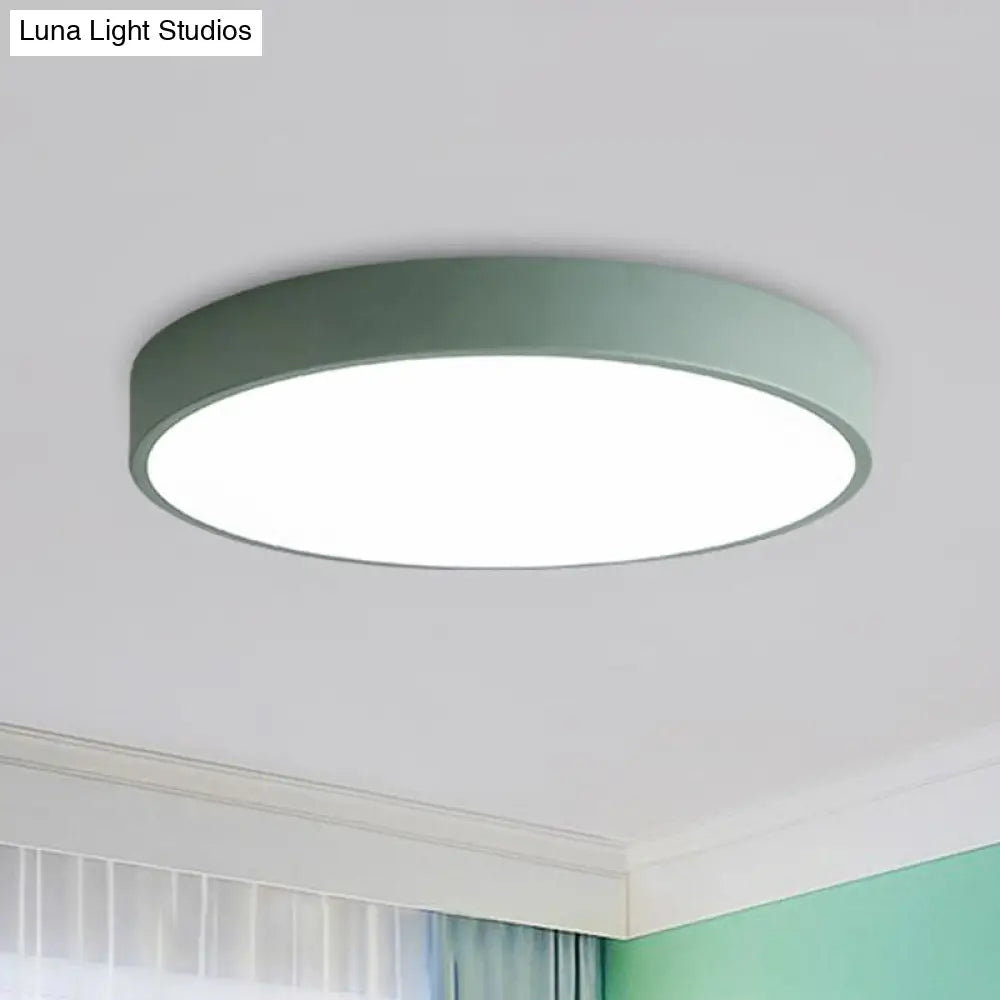 Modern Led Flush Mount Ceiling Light For Minimalist Bedrooms Green / 12 White