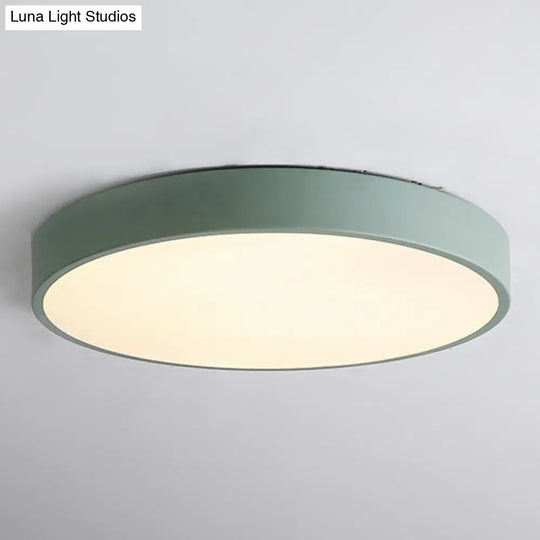 Modern Led Flush Mount Ceiling Light For Minimalist Bedrooms Green / 12 Remote Control Stepless