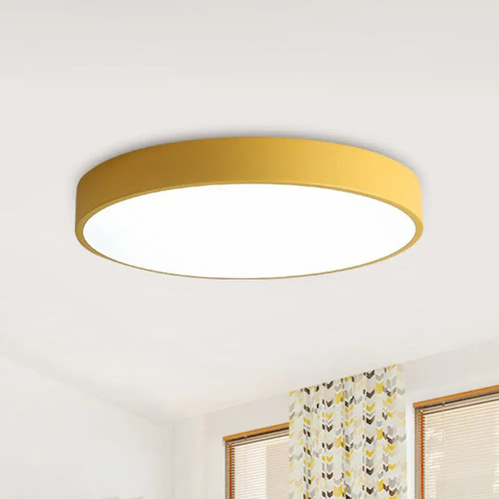 Modern Led Flush Mount Ceiling Light For Minimalist Bedrooms Orange / 12’ White