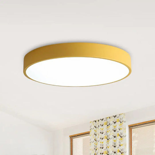 Modern Led Flush Mount Ceiling Light For Minimalist Bedrooms Orange / 12’ White