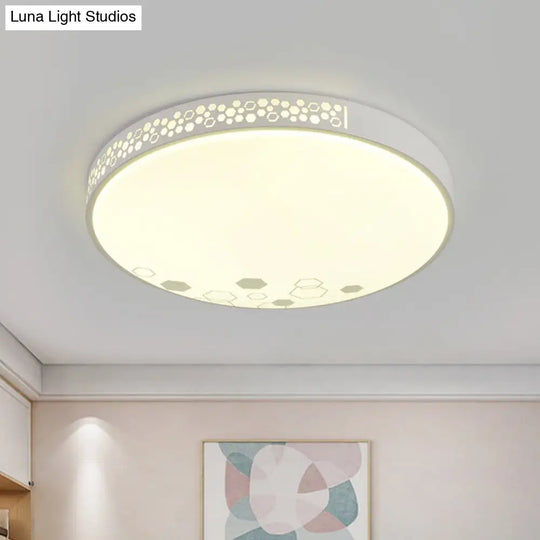 Modern Led Flush Mount Ceiling Light In White - Home Bedroom Lighting