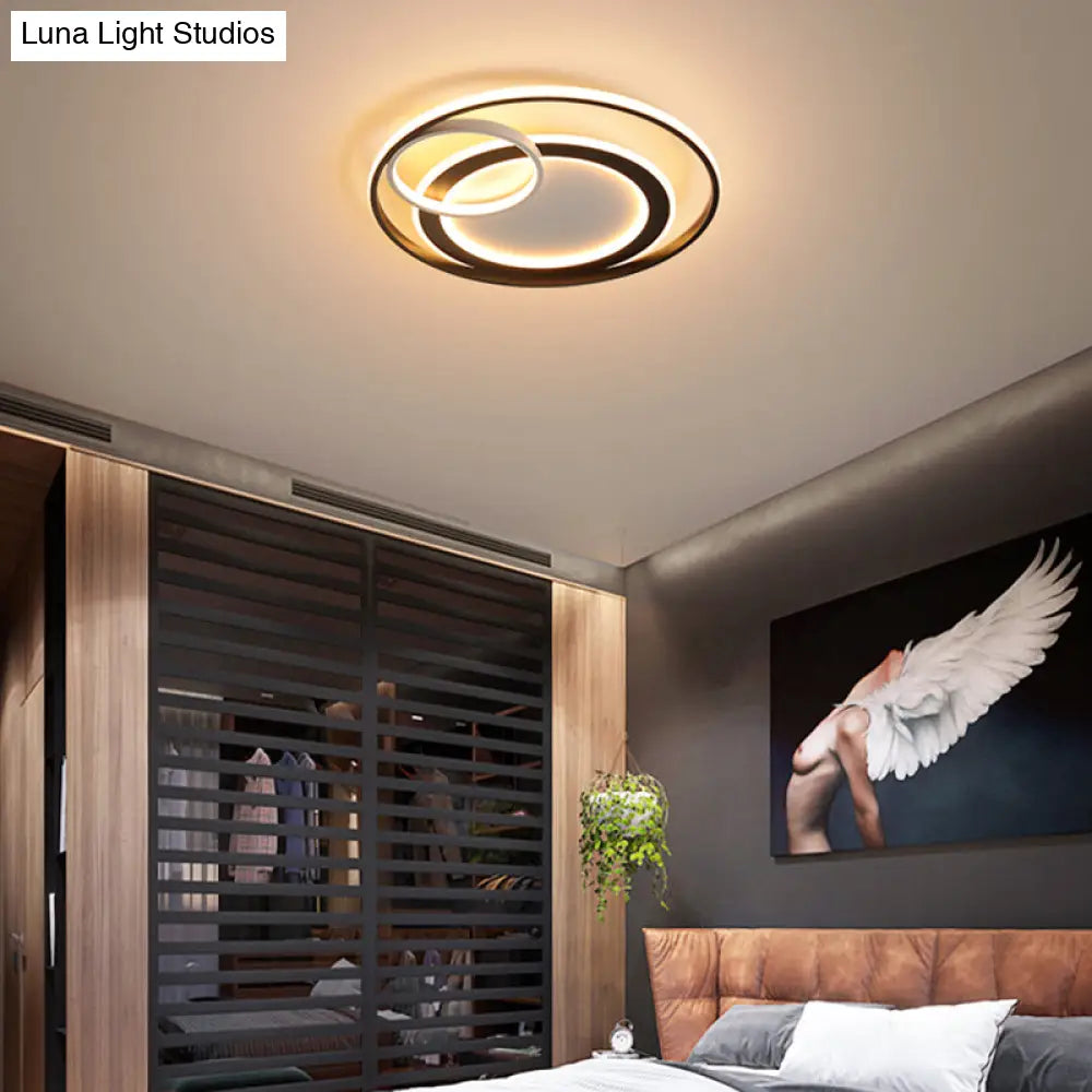 Modern Led Flush Mount Ceiling Light With Acrylic Circle Design For Simplicity In Bedroom