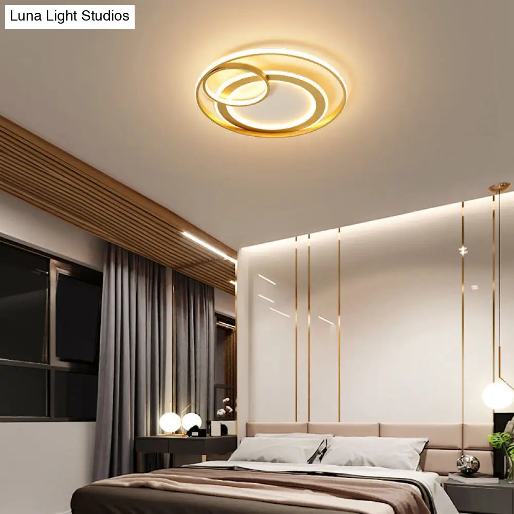 Modern Led Flush Mount Ceiling Light With Acrylic Circle Design For Simplicity In Bedroom