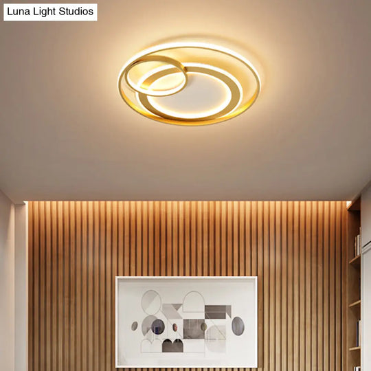 Modern Led Flush Mount Ceiling Light With Acrylic Circle Design For Simplicity In Bedroom