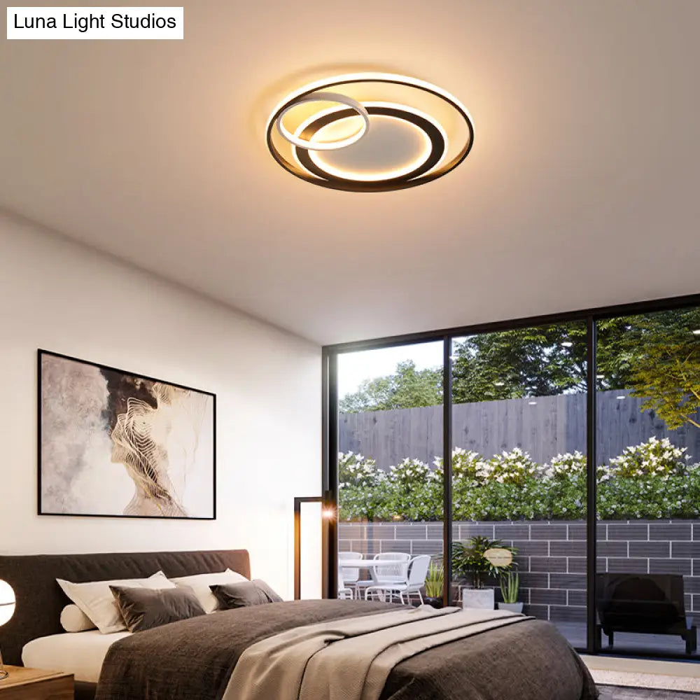 Modern Led Flush Mount Ceiling Light With Acrylic Circle Design For Simplicity In Bedroom