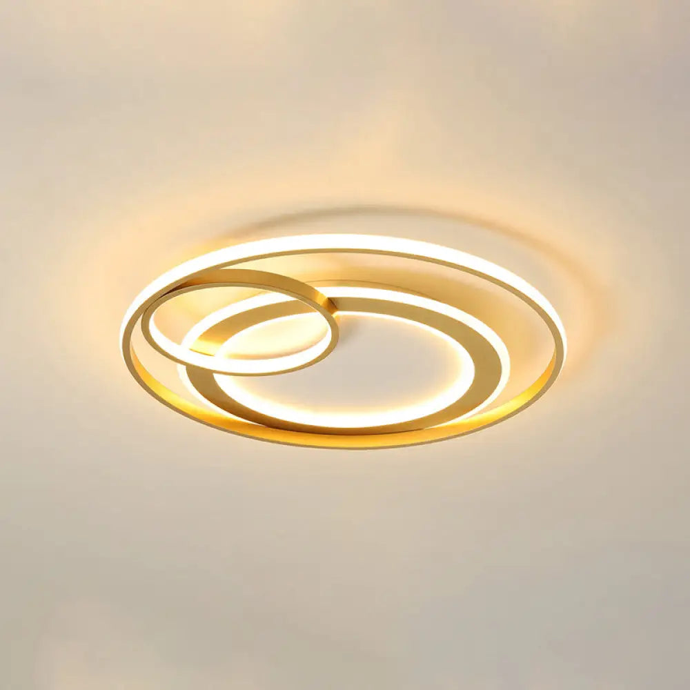 Modern Led Flush Mount Ceiling Light With Acrylic Circle Design For Simplicity In Bedroom Gold / 18