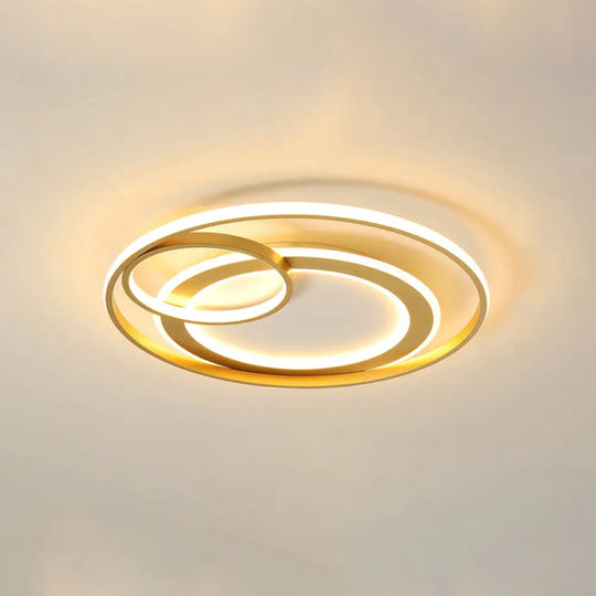 Modern Led Flush Mount Ceiling Light With Acrylic Circle Design For Simplicity In Bedroom Gold / 18