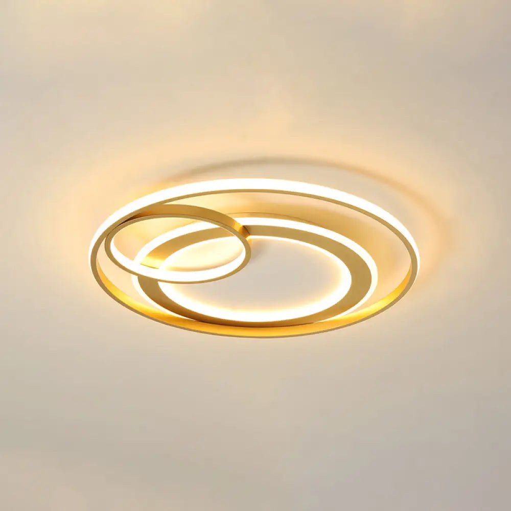 Modern Led Flush Mount Ceiling Light With Acrylic Circle Design For Simplicity In Bedroom Gold /