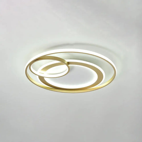 Modern Led Flush Mount Ceiling Light With Acrylic Circle Design For Simplicity In Bedroom Gold /