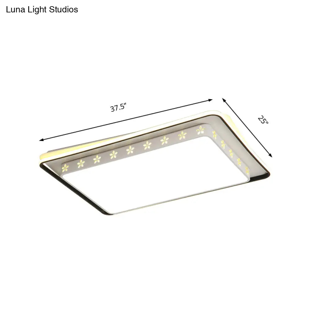 Modern Led Flush Mount Ceiling Light With Acrylic Diffuser - Ideal For Bedrooms & More
