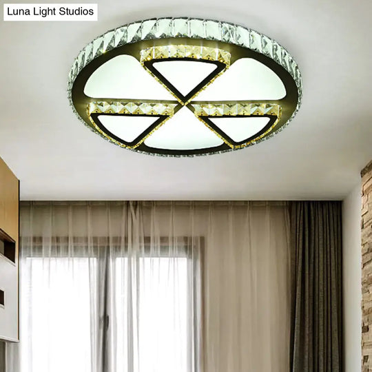 Modern Led Flush Mount Ceiling Light With Clear Crystal Design For Bedroom / B