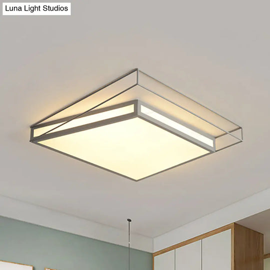 Modern Led Flush Mount Ceiling Light With Hexagon/Square Design Black/Grey Third Gear Grey / Square