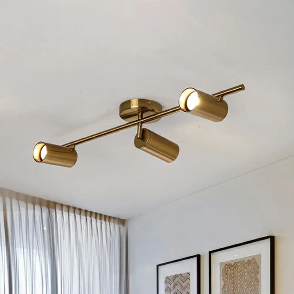 Modern Led Flush Mount Gold Plated Spotlight With Metal Shade 3 /