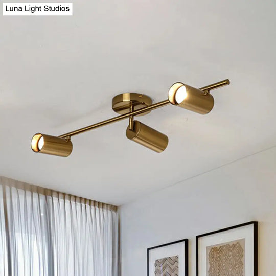 Modern Led Flush Mount Gold Plated Spotlight With Metal Shade 3 /