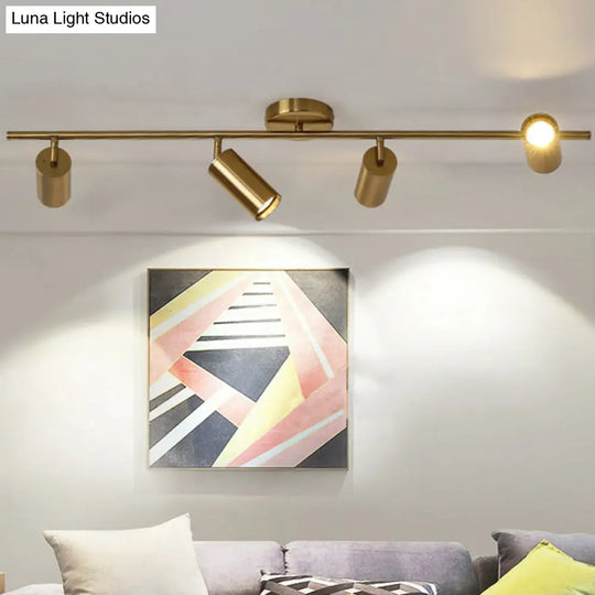 Modern Led Flush Mount Gold Plated Spotlight With Metal Shade