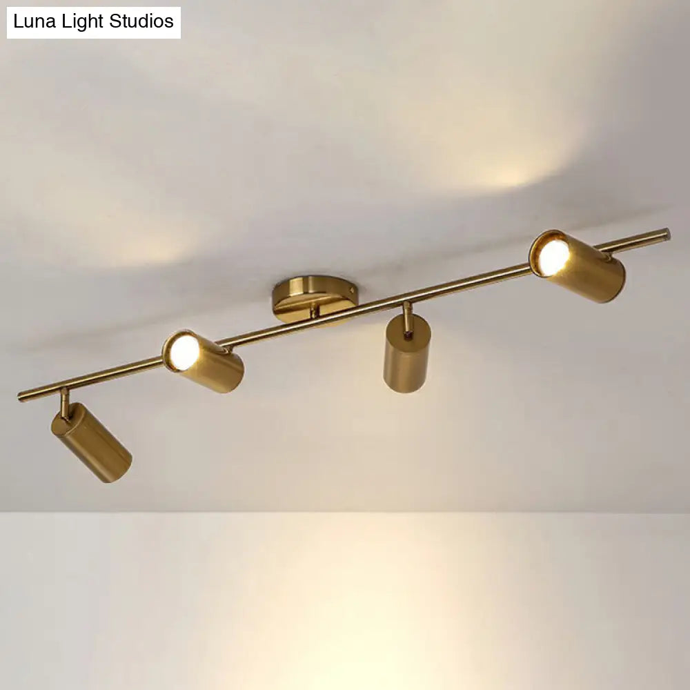 Modern Led Flush Mount Gold Plated Spotlight With Metal Shade