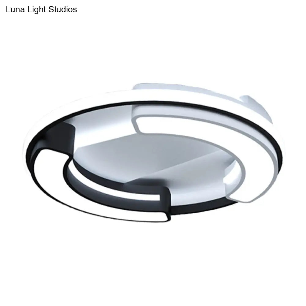 Modern Led Flush Mount Lamp In Black: Round/Square Acrylic Fixture With Warm/White Light