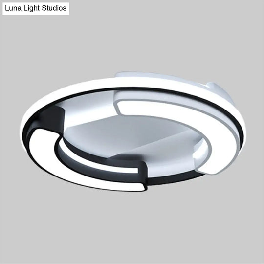 Modern Led Flush Mount Lamp In Black: Round/Square Acrylic Fixture With Warm/White Light