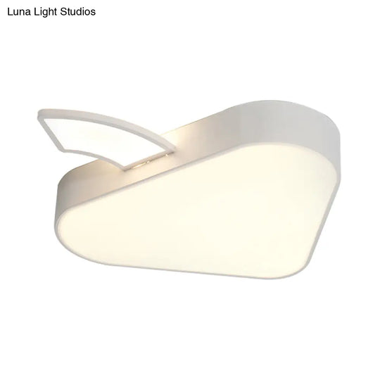Modern Led Flush Mount Lamp With Acrylic Shade - Bedroom Ceiling Fixture In Warm/White Light