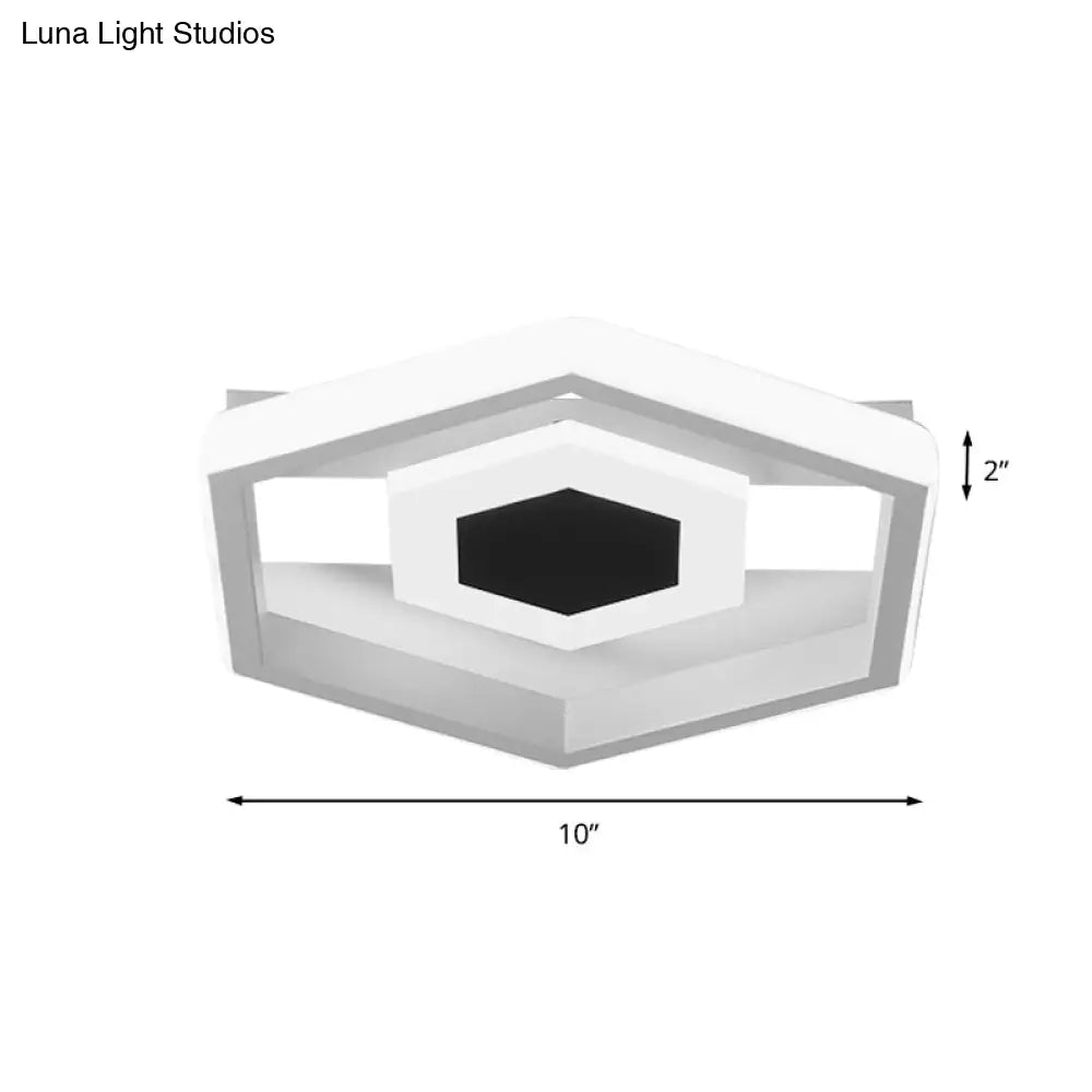 Modern Led Flush-Mount Light Fixture For Cloakroom In White/Warm
