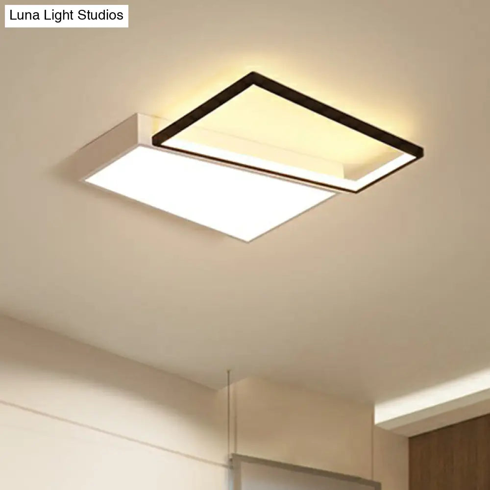 Modern Led Flush Mount Light For Bedroom Ceiling With Sleek Acrylic Shade