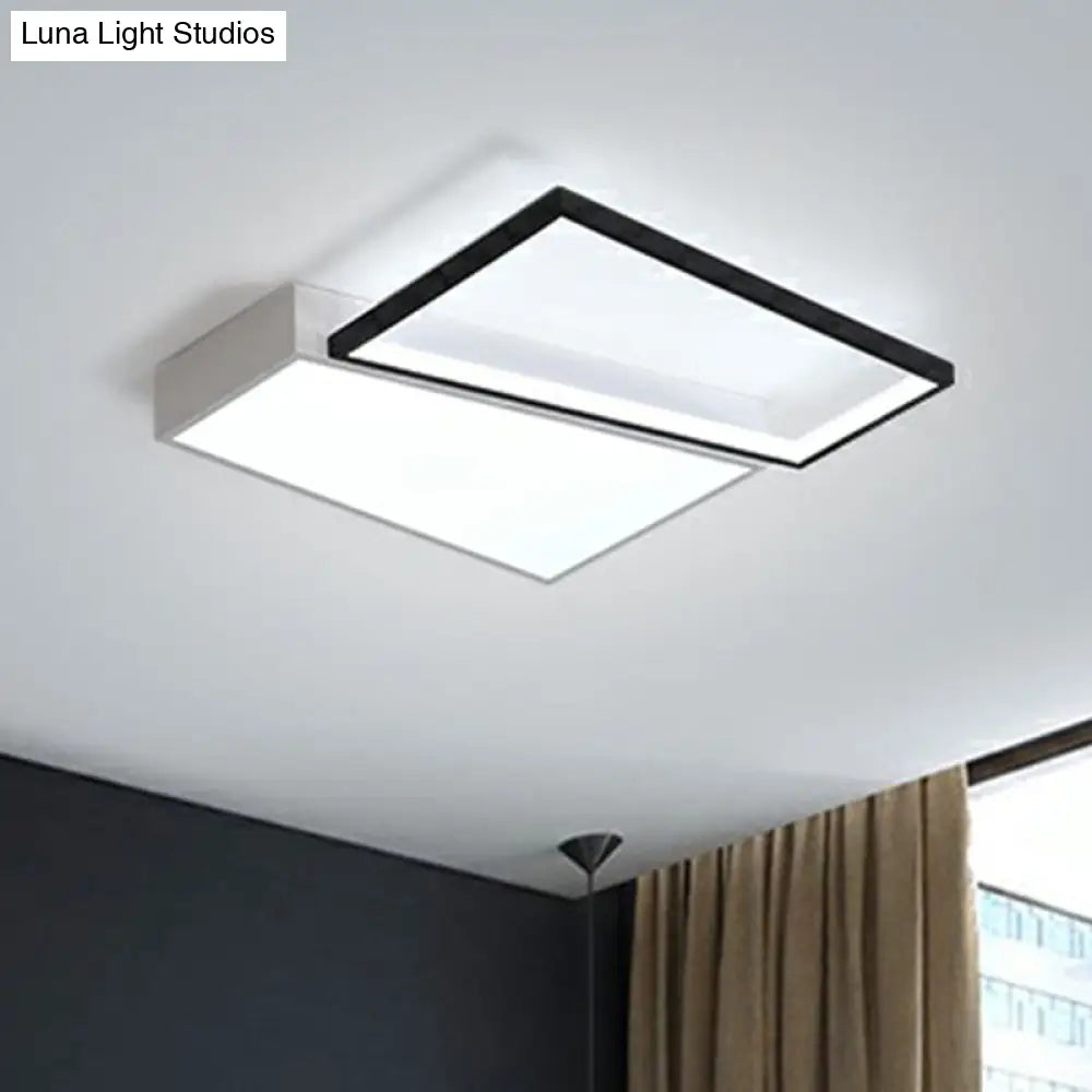 Modern Led Flush Mount Light For Bedroom Ceiling With Sleek Acrylic Shade