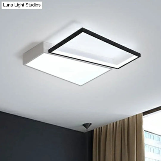 Modern Led Flush Mount Light For Bedroom Ceiling With Sleek Acrylic Shade