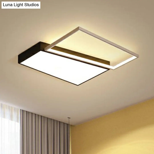 Modern Led Flush Mount Light For Bedroom Ceiling With Sleek Acrylic Shade