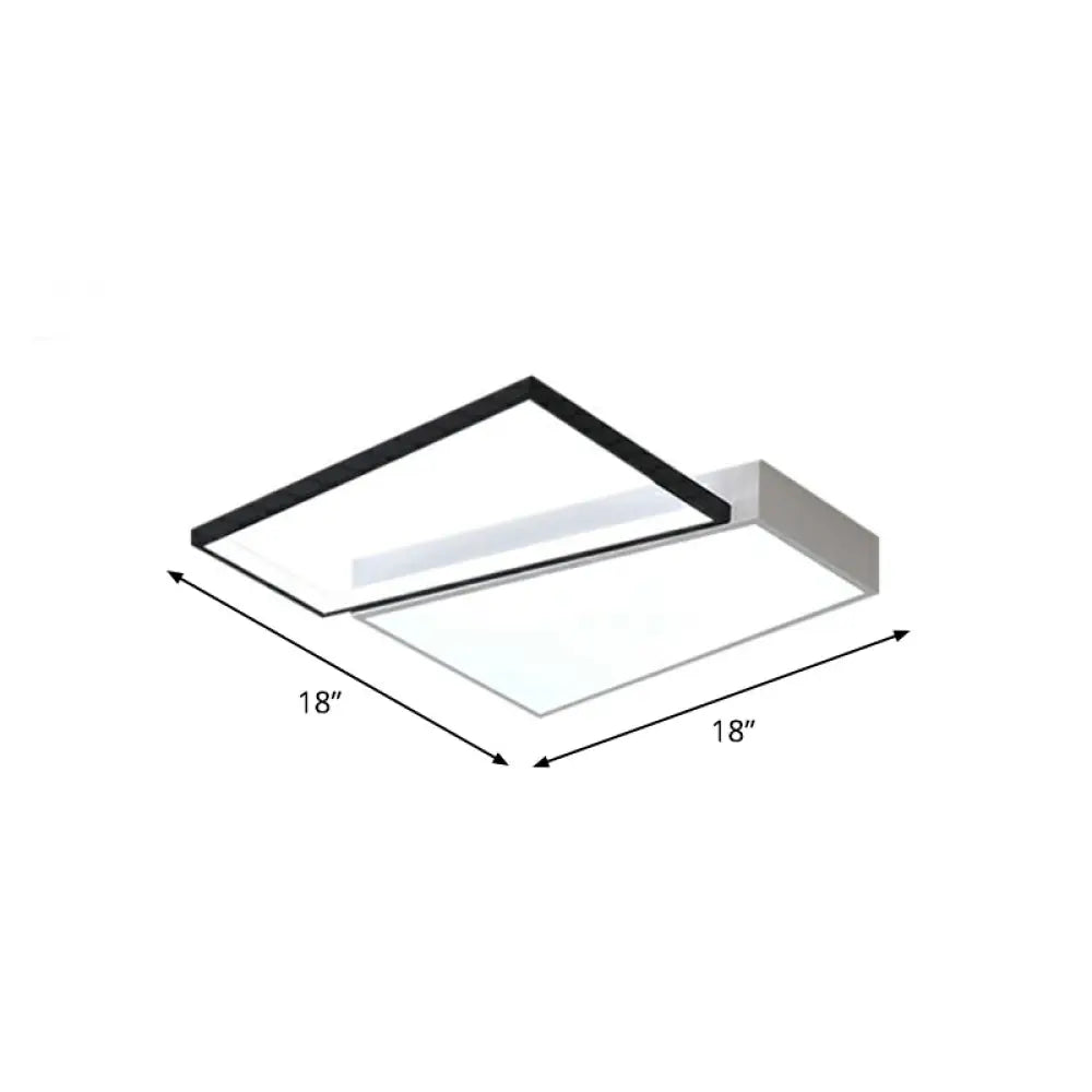 Modern Led Flush Mount Light For Bedroom Ceiling With Sleek Acrylic Shade White / 18