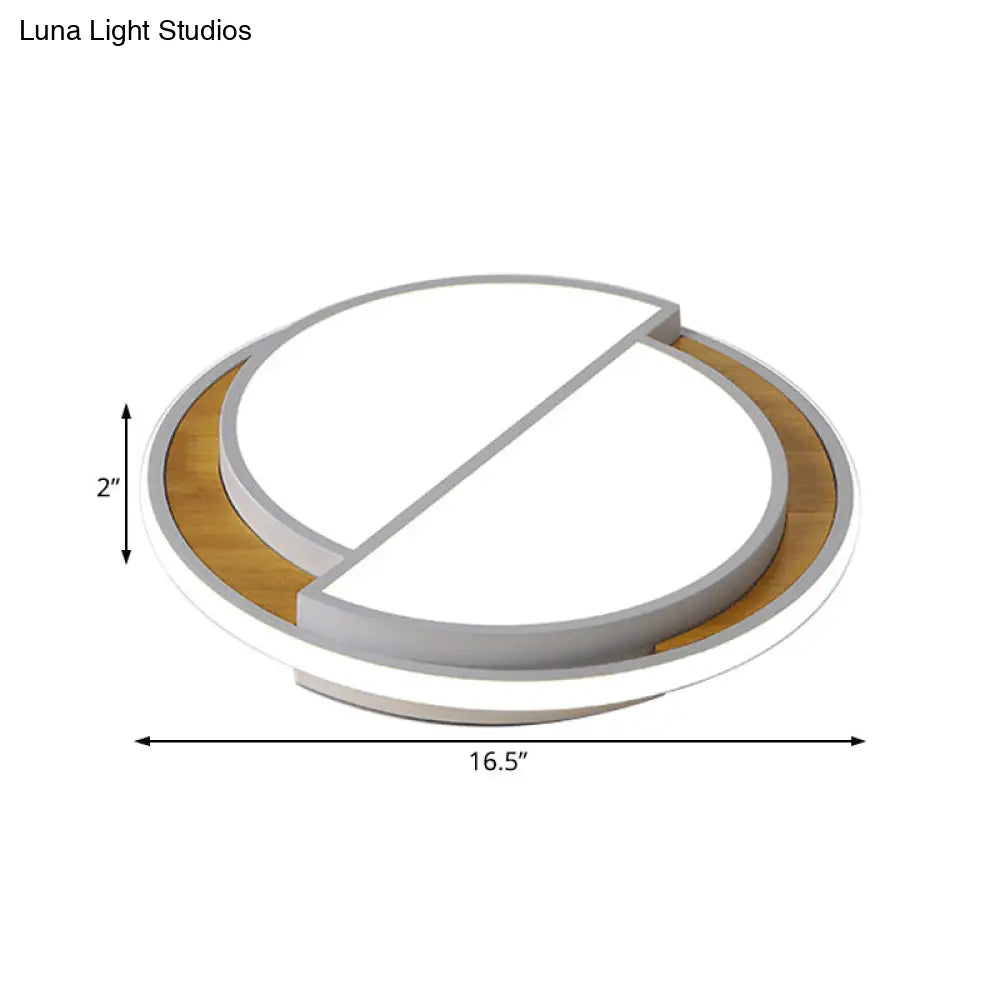 Modern Led Flush Mount Light In Black/White With White/Warm Glow 16.5/20.5 Wide