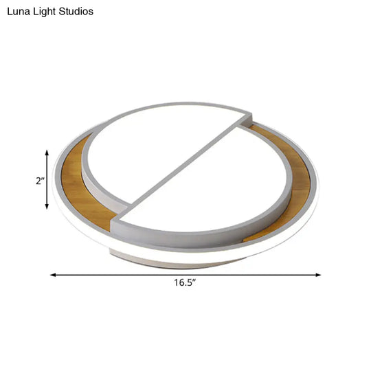 Modern Led Flush Mount Light In Black/White With White/Warm Glow 16.5/20.5 Wide