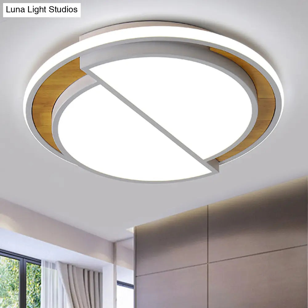 Modern Led Flush Mount Light In Black/White With White/Warm Glow 16.5/20.5 Wide White / 16.5