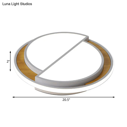 Modern Led Flush Mount Light In Black/White With White/Warm Glow 16.5/20.5 Wide