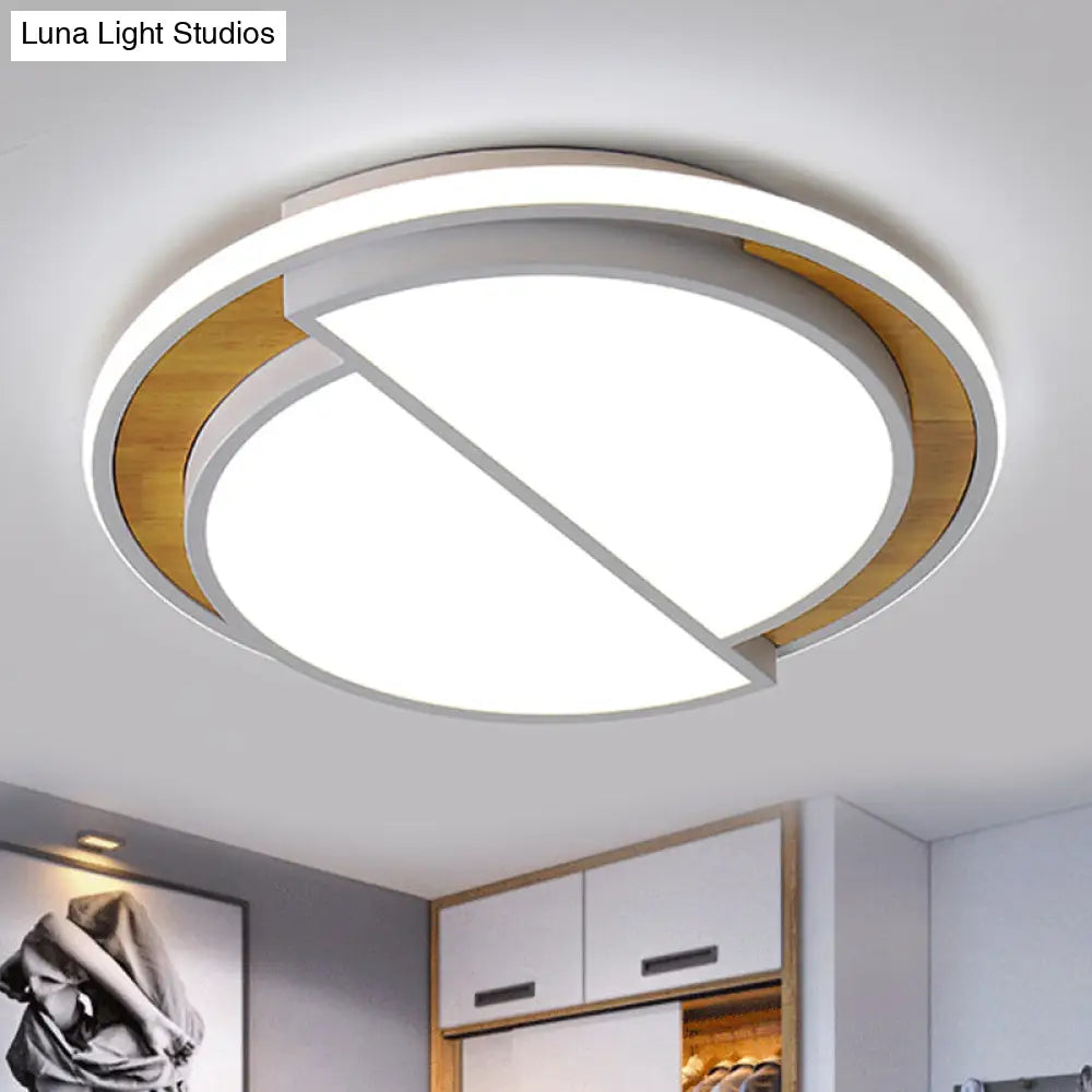 Modern Led Flush Mount Light In Black/White With White/Warm Glow 16.5/20.5 Wide