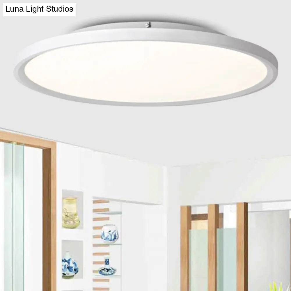 Modern Led Flush Mount Light With Metal Shade And Acrylic Diffuser In White/Warm 16/19.5 Diameter