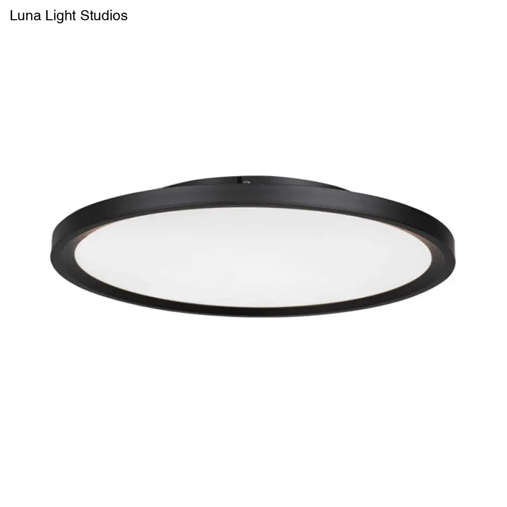 Modern Led Flush Mount Light With Metal Shade And Acrylic Diffuser In White/Warm 16/19.5 Diameter