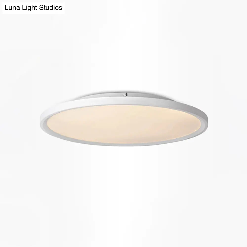 Modern Led Flush Mount Light With Metal Shade And Acrylic Diffuser In White/Warm 16/19.5 Diameter