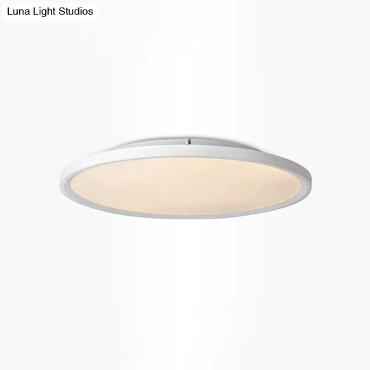 Modern Led Flush Mount Light With Metal Shade And Acrylic Diffuser In White/Warm 16/19.5 Diameter