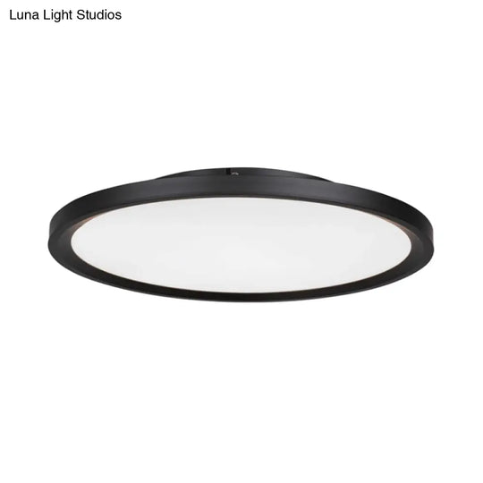 Modern Led Flush Mount Light With Metal Shade And Acrylic Diffuser In White/Warm 16’/19.5’ Diameter