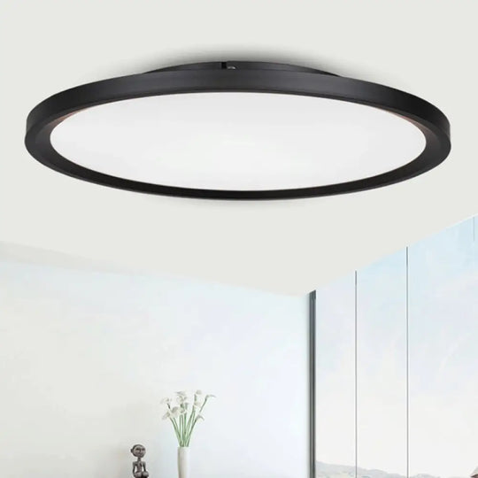 Modern Led Flush Mount Light With Metal Shade And Acrylic Diffuser In White/Warm 16’/19.5’