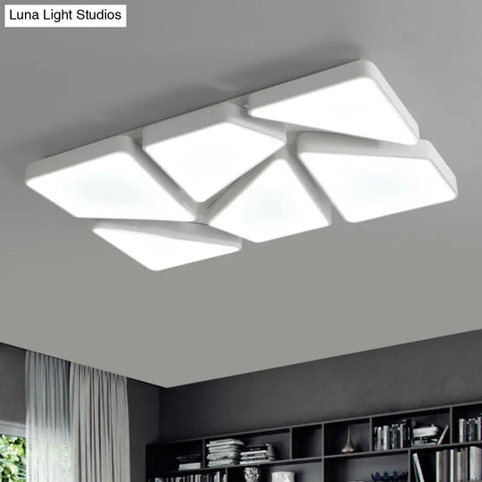 Modern Led Flush Mount Lighting: 25.5/37.5 W Acrylic Shade Black/White Square/Rectangular Ceiling