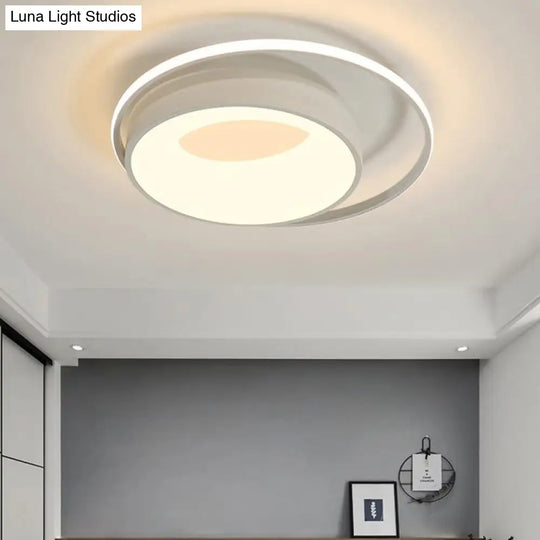 Modern Led Flush Mount Lighting In White/Pink/Blue - Round Acrylic Ceiling Lamp Fixture