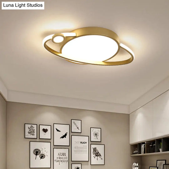 Modern Led Flush Mount Spotlight - Gold Circle Acrylic Ceiling Light In Warm/White