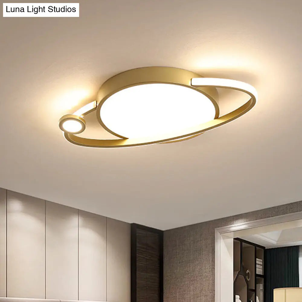 Modern Led Flush Mount Spotlight - Gold Circle Acrylic Ceiling Light In Warm/White / White